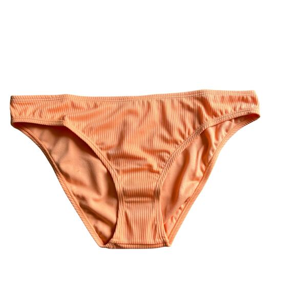 NWT! Juniors' Ninety-Nine° Orange High Leg V-Waist Cheeky Bikini Bottoms Size Lg - Picture 1 of 6